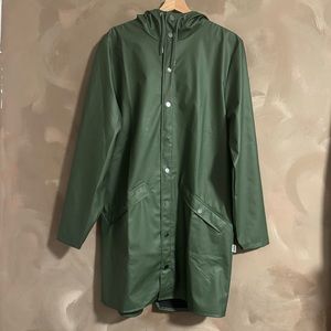 RAINS LONG JACKET - EVERGREEN (MSRP $125)